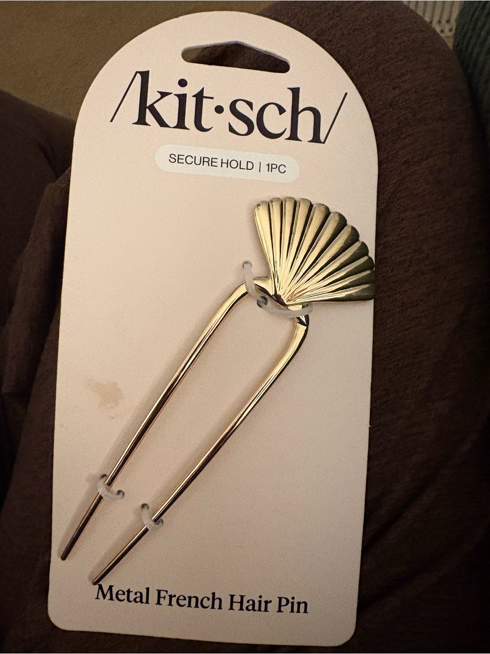 Kitsch Gold Shell Accent Metal French Hair Pin